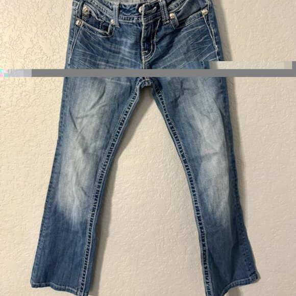 Miss Me Boot cut Womens jeans with American Flag on Pockets - Picture 5 of 5